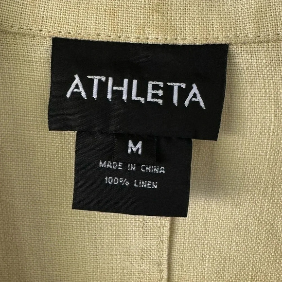 Athleta Linen Utility Jacket, Tan Color, Size Medium, Ties at Waist - Picture 5 of 6
